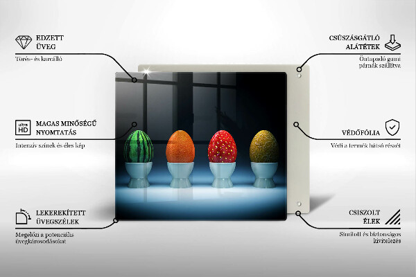 Skleněná krájecí deska Abstraktní ovocná vejce