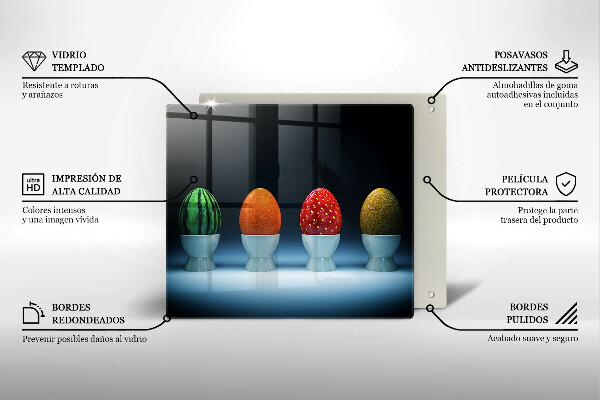 Skleněná krájecí deska Abstraktní ovocná vejce