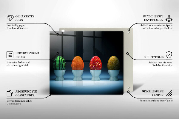 Skleněná krájecí deska Abstraktní ovocná vejce