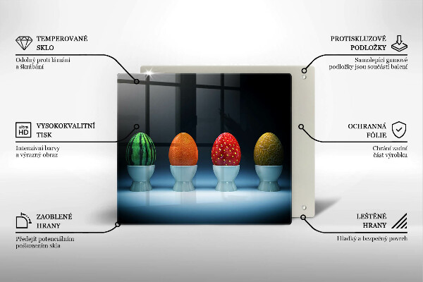 Skleněná krájecí deska Abstraktní ovocná vejce