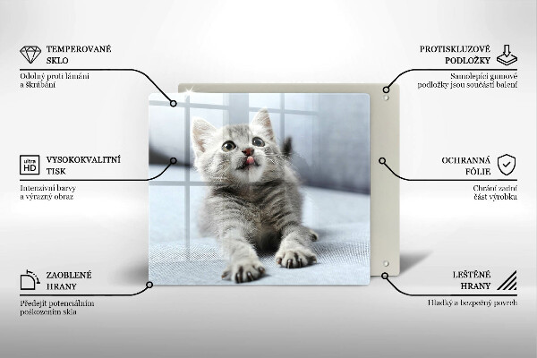 Skleněná krájecí deska Malé roztomilé kotě