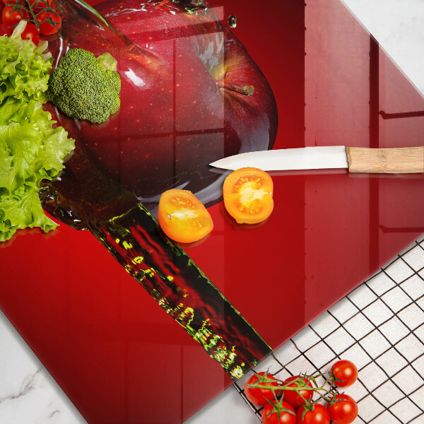 Skleněná krájecí deska Apple ovoce ve vodě