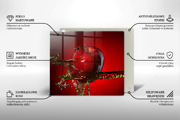 Skleněná krájecí deska Apple ovoce ve vodě