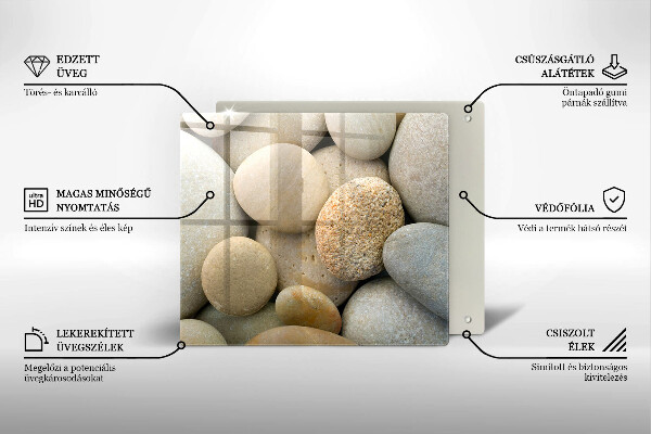 Skleněná krájecí deska Vzor oválných kamenů