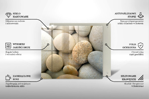 Skleněná krájecí deska Vzor oválných kamenů