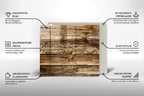 Skleněná krájecí deska Textura dřevěného prkna