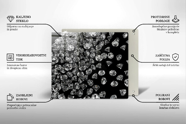 Skleněná krájecí deska Diamanty diamanty