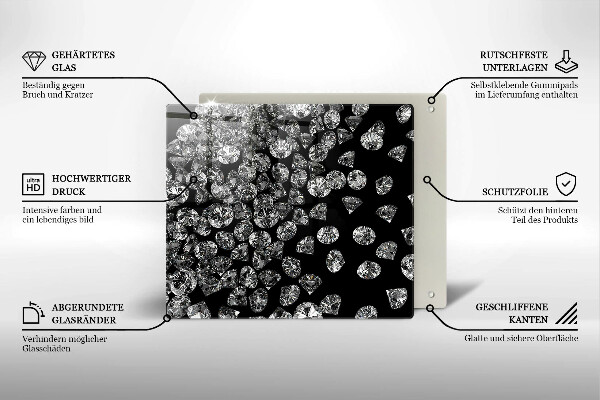 Skleněná krájecí deska Diamanty diamanty