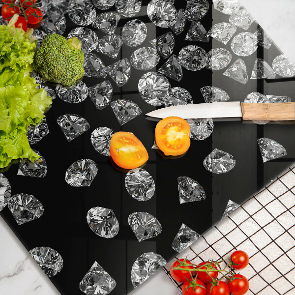 Skleněná krájecí deska Diamanty diamanty