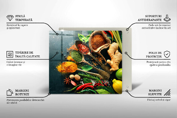 Krájecí prkénko skleněné Kuchyňské lžíce na koření