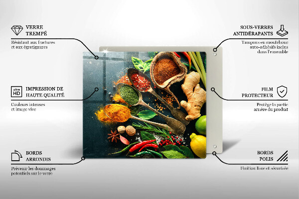 Krájecí prkénko skleněné Kuchyňské lžíce na koření