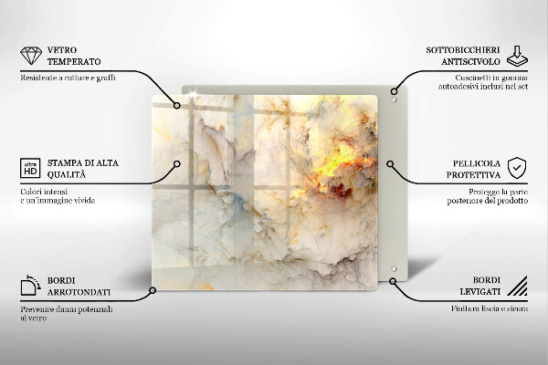 Skleněná deska do kuchyně Textura mramoru se zlatem