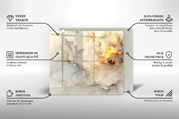 Skleněná deska do kuchyně Textura mramoru se zlatem