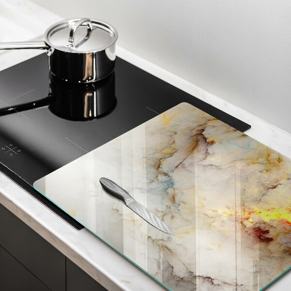 Skleněná deska do kuchyně Textura mramoru se zlatem