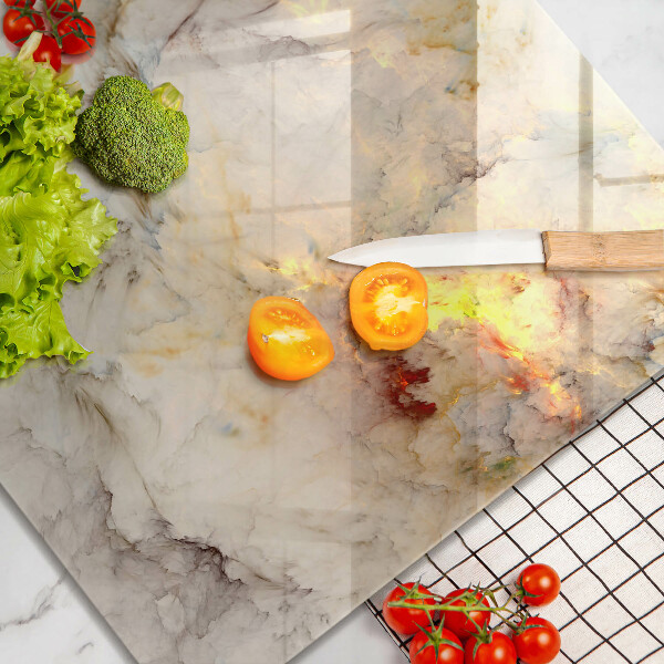 Skleněná deska do kuchyně Textura mramoru se zlatem