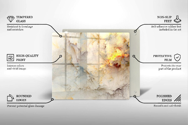 Skleněná deska do kuchyně Textura mramoru se zlatem