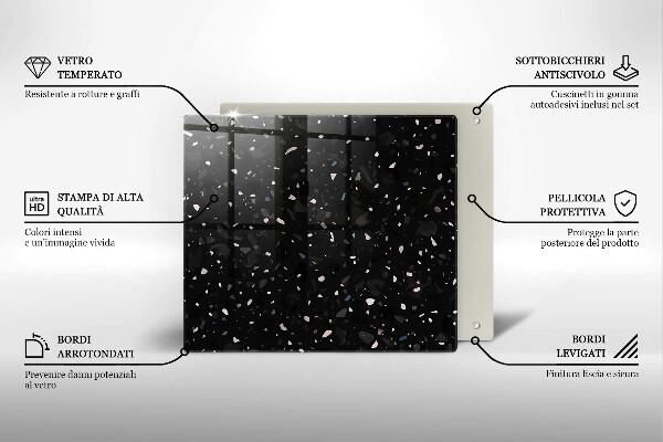 Skleněná deska do kuchyně Tmavá kamenina