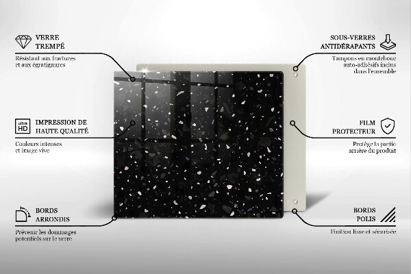 Skleněná deska do kuchyně Tmavá kamenina