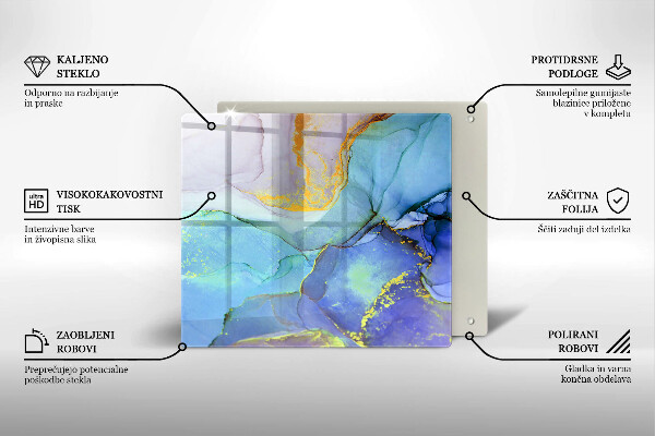 Skleněná deska do kuchyně Prasklý zlatý kámen