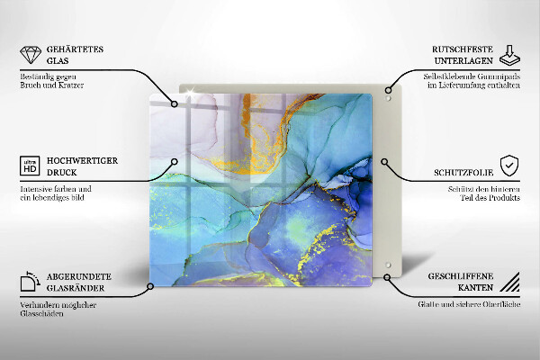 Skleněná deska do kuchyně Prasklý zlatý kámen