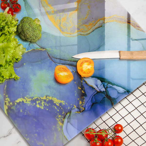 Skleněná deska do kuchyně Prasklý zlatý kámen