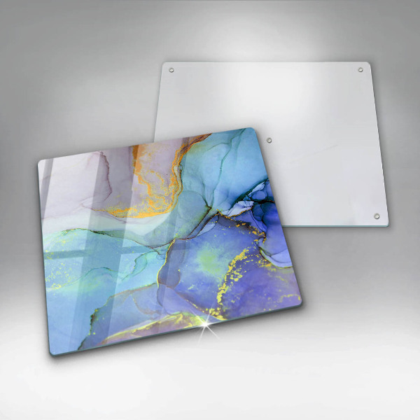 Skleněná deska do kuchyně Prasklý zlatý kámen