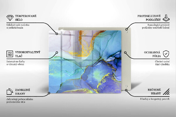 Skleněná deska do kuchyně Prasklý zlatý kámen