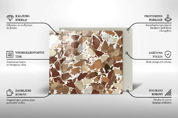 Skleněná deska do kuchyně Kamenné dekorativní skvrny