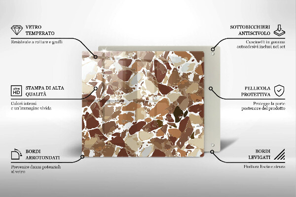 Skleněná deska do kuchyně Kamenné dekorativní skvrny