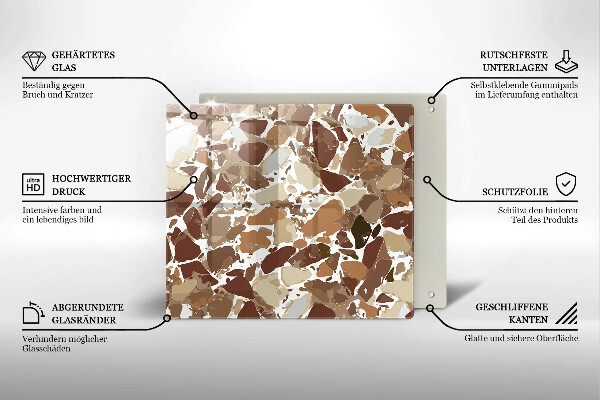 Skleněná deska do kuchyně Kamenné dekorativní skvrny