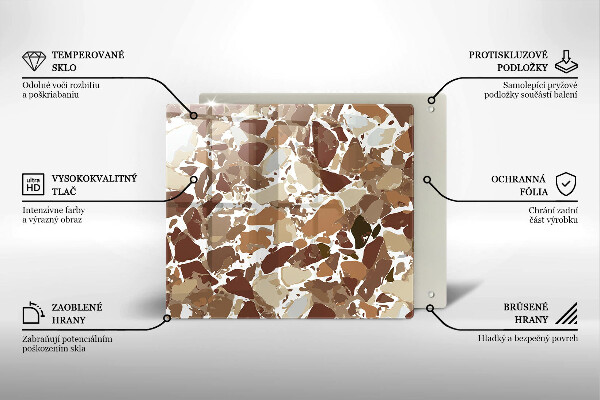 Skleněná deska do kuchyně Kamenné dekorativní skvrny