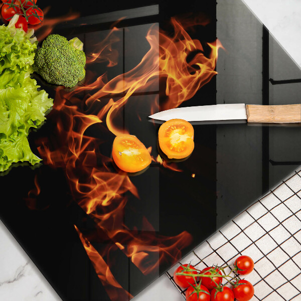Skleněná deska do kuchyně Zapal živý plamen