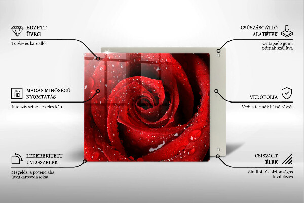 Skleněná krájecí deska Okvětní lístky růže