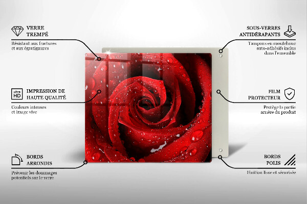 Skleněná krájecí deska Okvětní lístky růže