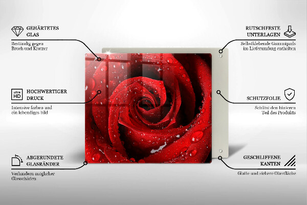 Skleněná krájecí deska Okvětní lístky růže