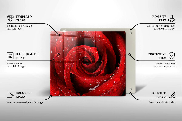 Skleněná krájecí deska Okvětní lístky růže