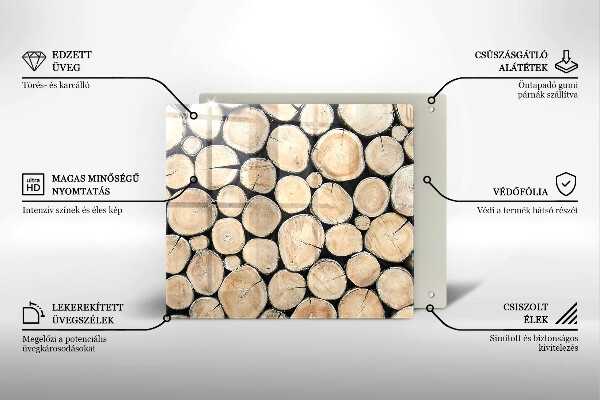 Skleněná krájecí deska Dřevěné kmeny stromů