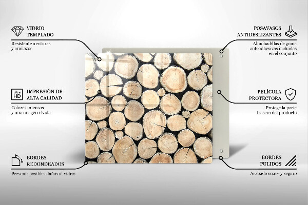 Skleněná krájecí deska Dřevěné kmeny stromů