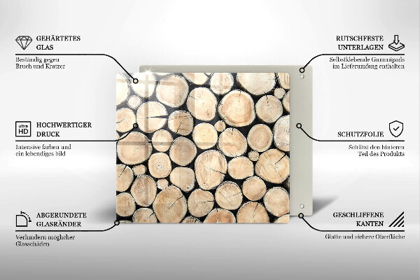 Skleněná krájecí deska Dřevěné kmeny stromů