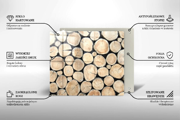 Skleněná krájecí deska Dřevěné kmeny stromů