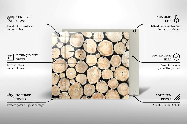 Skleněná krájecí deska Dřevěné kmeny stromů