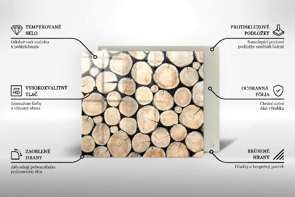 Skleněná krájecí deska Dřevěné kmeny stromů