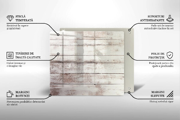 Skleněná krájecí deska Staré dřevěné desky