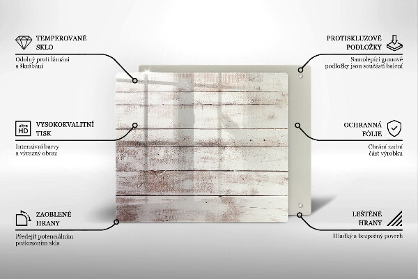 Skleněná krájecí deska Staré dřevěné desky