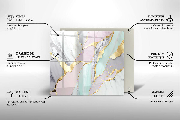 Skleněná deska do kuchyně Pastelový mramor