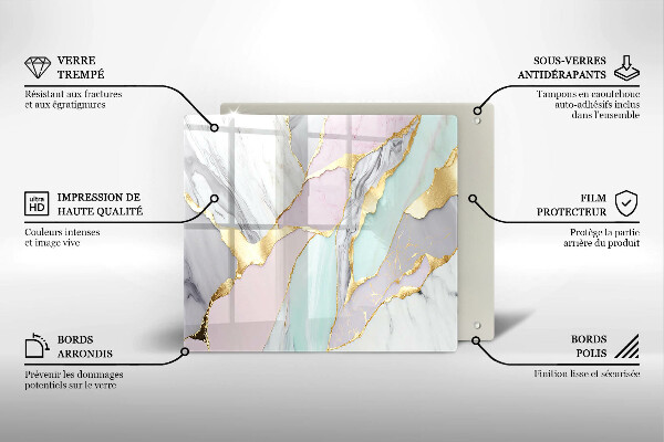 Skleněná deska do kuchyně Pastelový mramor