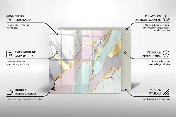 Skleněná deska do kuchyně Pastelový mramor