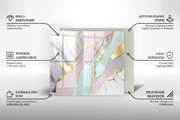 Skleněná deska do kuchyně Pastelový mramor