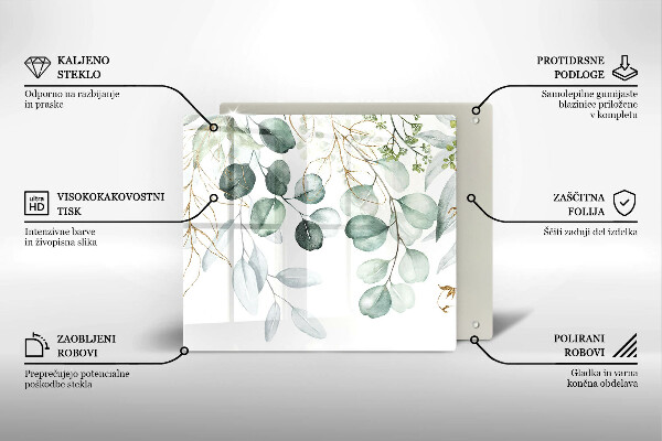 Skleněná deska do kuchyně Malované rostliny