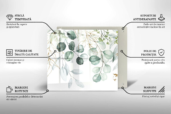Skleněná deska do kuchyně Malované rostliny